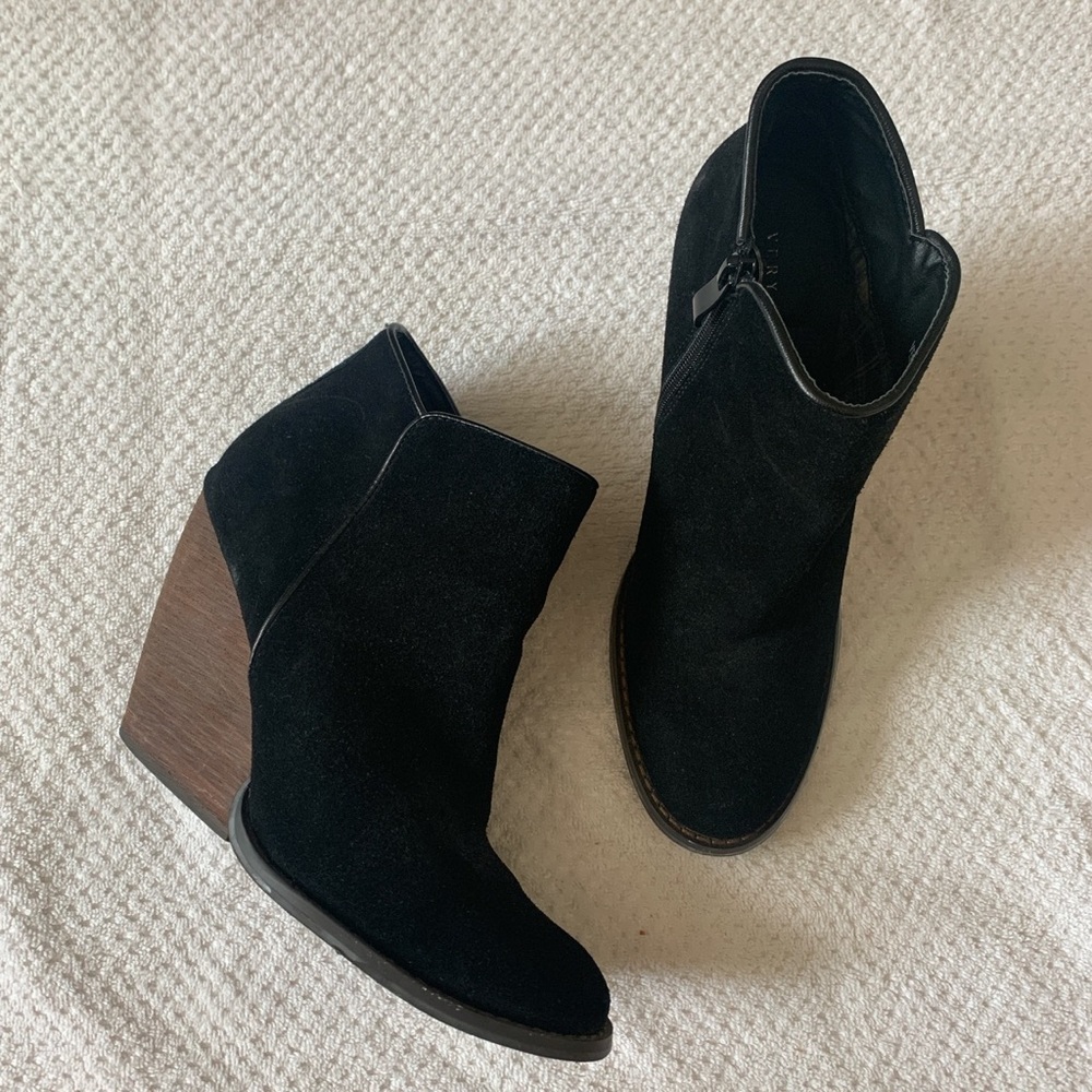 Very Volatile Black Suede Whitby Heeled Boots